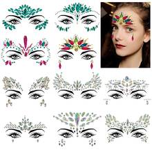 Face Gems, 1 Sets Mermaid Face Jewels Festival Gems Rhinestones Rave Eyes Body Temporary Stickers Crystal Stickers Decorations 2024 - buy cheap