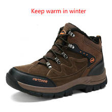 Botas masculinas de inverno, calçados quentes e antiderrapantes de neve para caminhada ao ar livre, tamanho grande com 48, sapatos esportivos 2024 - compre barato