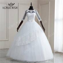 New Korean Vintage Lace Appliques Ball Gown Wedding Dresses 2020 Customized Plus Size Bridal Dress Real Photo Fashion Elegant CC 2024 - buy cheap