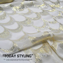 New super beautiful wide white fish scale gold silver Georgette Silk Woven gold Hanfu cheongsam dress silk fabric 2024 - buy cheap