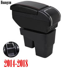 For Honda New Fit Jazz 2014-2017 Armrest Dual Layer Large Space PU Leather Central Store Content Box with Cup holder USB Chargin 2024 - buy cheap