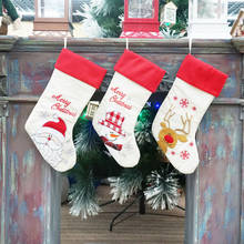 New Personalised Large Christmas Stocking Santa Claus Snowman Elk Xmas Stocking 2020 2024 - buy cheap
