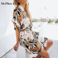 Chiffon Dress 2019 Summer Boho Style V-Neck Floral Print Beach Dress Sexy Elegant Party Dress Sundress Knee-Length Vestidos 2024 - buy cheap