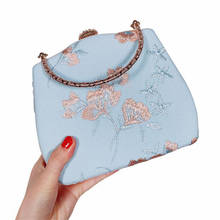 2021 Embroidery Flowers Wedding Banquet Bag Metal Handel Women Tote Luxury Women Clutch Wallets Chain Purse Drop Shipping M1551 2024 - buy cheap