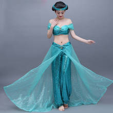 Women Jasmine Cosplay Costume Movie Aladdin Princess Outfit Sexy Dress Aladdin and the magic lamp Girls Cosplay Halloween Party 2024 - buy cheap