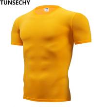 TUNSECHY-informal Camiseta lisa de manga corta para hombre, camiseta de moda de verano de alta calidad, 2020 2024 - compra barato