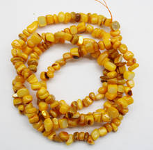 Wholesale 5-7mm Natural Gravel Irregular Square yellow  Dye Shell Beads  For Jewelry Making DIY Bracelet Necklace 34'' 2024 - buy cheap
