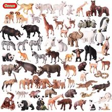 Oenux-figura de ação colecionável de animais, figuras de ação para crianças, animais, leão, tigre, urso, panda, zebra, gato, porco 2024 - compre barato