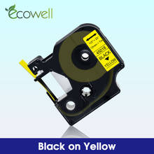 Ecowell-fita de impressora compatível com dymo d1 45018, 12mm, preto e amarelo, dymo lm160 280 360d 420p 400, fabricante de etiquetas 2024 - compre barato