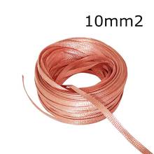 10 meters 10mm2 Copper Braided Wire Woven Thread Naked Copper Tape Earth Ground Wire Flexible Tinned Copper Flat Copper Strip 2024 - buy cheap