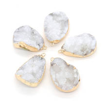 White Druzy Agates Pendants Natural Pendants Women for Making  Jewelry DIY Necklace Bracelets Size 25x38-30x42mm 2024 - buy cheap
