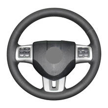 Сшитый вручную черный искусственный кожаный чехол рулевого колеса автомобиля для Dodge Grand Caravan Journey Avenger Durango 2024 - купить недорого