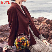 Bolso pequeño de cuero retro original para mujer, bolsa de mensajero redonda hecha a mano, bolso de hombro pequeño de cuero, novedad de 2020 2024 - compra barato