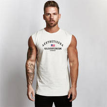 Regata masculina de compressão, camisa sem mangas para treino, musculação, stringer, roupa fitness 2024 - compre barato