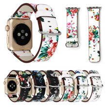 Correa de cuero de estilo chino para Apple Watch, 40mm, 44mm, 38mm, 42mm, correa de reloj diseñada con flores para iWatch Series 4 3 2 1 2024 - compra barato