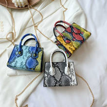 Fashion Snake Skin Shoulder Handbag Totes PU Mini Chain Crossbody Bags Popular Simple Female Daily Messenger  Bag For Women 2021 2024 - buy cheap