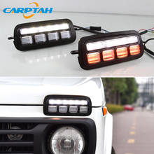 Led luz de circulação diurna para lada niva 2016 - 2018 2019 à prova d12 água 12v amarelo turn signal indicator light lâmpada abundante led drl 2024 - compre barato