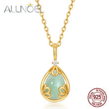 ALLNOEL-collar de plata de ley 925 sólida para mujer, colgante de gargantilla de cristal blanco de Jade, joyería de oro Real, nuevo regalo 2024 - compra barato