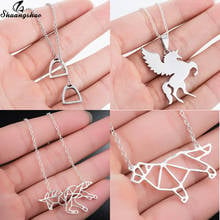 Stainless Steel Horse Pendant Necklace Women Men Jewelry Animal Horse Shoe Hoof Necklaces Choker Collier Statement Jewelry 2024 - buy cheap