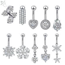 ZS 1 PC Stainless Steel Belly Piercing 14G AAA Cubic Zirconia Navel Piercings Summer Sexy Belly Button Ring Ombligo Body Jewelry 2024 - buy cheap