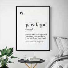 Poster paralegal definição impressão advogado presente decoração do escritório lei arte da parede escandinavo tipografia minimalista lona 2024 - compre barato