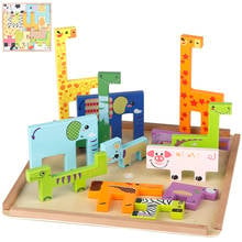 Children Eco-friendly Wooden Educational Animal Three-Dimensional Puzzle Toys Stacking Game Toys Gifts For 3-6 Years Old Baby 2024 - buy cheap