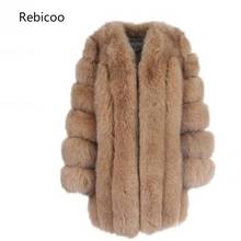 Women Winter Fluffy Faux Fur Coat High-Quality Thick Imitated Fox Fur Overcoat Female Warm Outwear 2024 - buy cheap