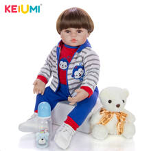 KEIUMI Realistic 60 cm Hot Sale Handsome Reborn Baby Doll Silicone Reborn Menina Boenca For Children's Day Gift 2024 - buy cheap