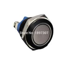 40 peças 16mm interruptor preto de metal antivandalismo com alumínio anodizado momentâneo desligado/ligado