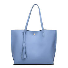 Большая кожаная женская складная сумка для покупок, многоразовая сумка для женщин, новая модная простая сумка карамельных цветов 2024 - купить недорого
