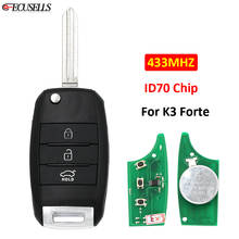 3 Button Folding Flip Full Complete Remote Smart Car Key 433MHz 4D70 Chip ID70 Chip Uncut Blade For Kia K3 Forte 2013 2014 2015 2024 - buy cheap