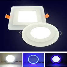 Luz LED de techo de 6W, 9W, 16W, 24W, ultrafina, azul, empotrada, REDONDA/cuadrada, punto de luz AC90-260 + controlador LED 2024 - compra barato