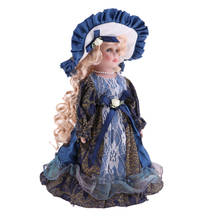 Muñeca de porcelana victoriana de 12 pulgadas para niñas, modelo de muñeca de cerámica coleccionable con soporte de exhibición de madera, accesorios de figuras de acción 2024 - compra barato