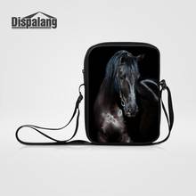 Mini bolsos de mensajero para hombre, bolso de mano informal con solapa, estampado con caballos, zorro, Lobo, novedad 2024 - compra barato