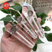 Natutal clear quartz crystal pipe white crystal smoking energy point Healing Gemstones Heart Tobacco pipes 2024 - buy cheap