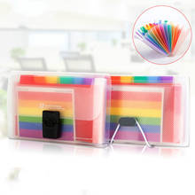 13 Grids A6 Document Cute Rainbow Color Mini Bill Receipt File Bag Pouch Folder Organizer Office Supply 2024 - buy cheap