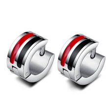 Stainless Steel White Blue Red Black Color Geometric Round Shape Hoop Earring for Women Men Unisex Statement Earrings Jewelry 2024 - buy cheap