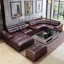 living room Sofa genuine leather couch Nordic modern U shape corner диван мебель кровать muebles de sala cama puff asiento sala 2024 - buy cheap