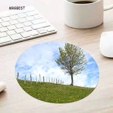 MRGBEST In Stock Round Small Size Mouse Pad Nature Rubber Pads Green Tree Picture Thermal Transfer Desk Mat for Gaming or Office 2024 - buy cheap