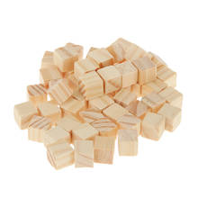 Set of 50 Wooden Cubes Unfinished 1x1x1cm Blank Square Stamps Handmade Crafts 2024 - buy cheap