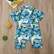 Hot sale Newborn Baby Boys Romper Jumpsuit Short Sleeve Hawaii Long Pants Clothes Outfits Summer baby boys rompers 2024 - buy cheap