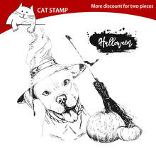 Halloween Dog Background Clear Stamps For Scrapbooking Card Making Photo Album Silicone Stamp DIY Decorative Crafts 2024 - buy cheap