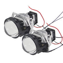 Shuacordar lente de projetor com lente de led duplo, 2 peças 3.0 refletores, 9-16v 45w 6000k lm, design com controle de temperatura inteligente embutido 2024 - compre barato