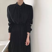 S-Xl New New Spring Dress Girls Boho Solid Female Vintage Dress Party Oversize Long Sleeve Women Dresses Robe Vestido 2024 - buy cheap