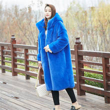 Autumn Winter New Women Faux Fur Coat Korean Plus Size Mink Plush Long Fake fur jacket Loose Thick Warm Outerwear Women Overcoat 2024 - buy cheap