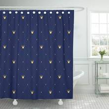 Best Navy Blue in Retro Gold Crown Premium Royal Shower Curtain Waterproof Polyester Fabric 60 x 72 Inches with Hooks 2024 - buy cheap