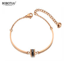 BOBOTUU Trendy Bohemia Stainless Steel CZ Crystal Charm Bracelets For Women Chain Link Bracelet Jewelry Женский Браслет BB20096 2024 - buy cheap