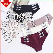 PINK Letter Sexy Women's Panties Underwear Hollow Out Briefs Female Cotton Pants Low Waist Lady Lingerie Comfort Woman Intimates 2024 - buy cheap