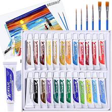 Acrylic Paint Set 24 Color Pigment with 6 Art Brushes Non-Toxic Rich Pigment Colors for Painting Canvas, Crafts, Ceramic 2024 - buy cheap