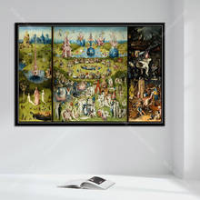 Cuadro sobre lienzo para decoración artística, cartel de seda G530 de Hieronymus Bosch, Deligths Jardín de los de la tierra, obra de arte clásica, cuadro sobre lienzo para pared 2024 - compra barato